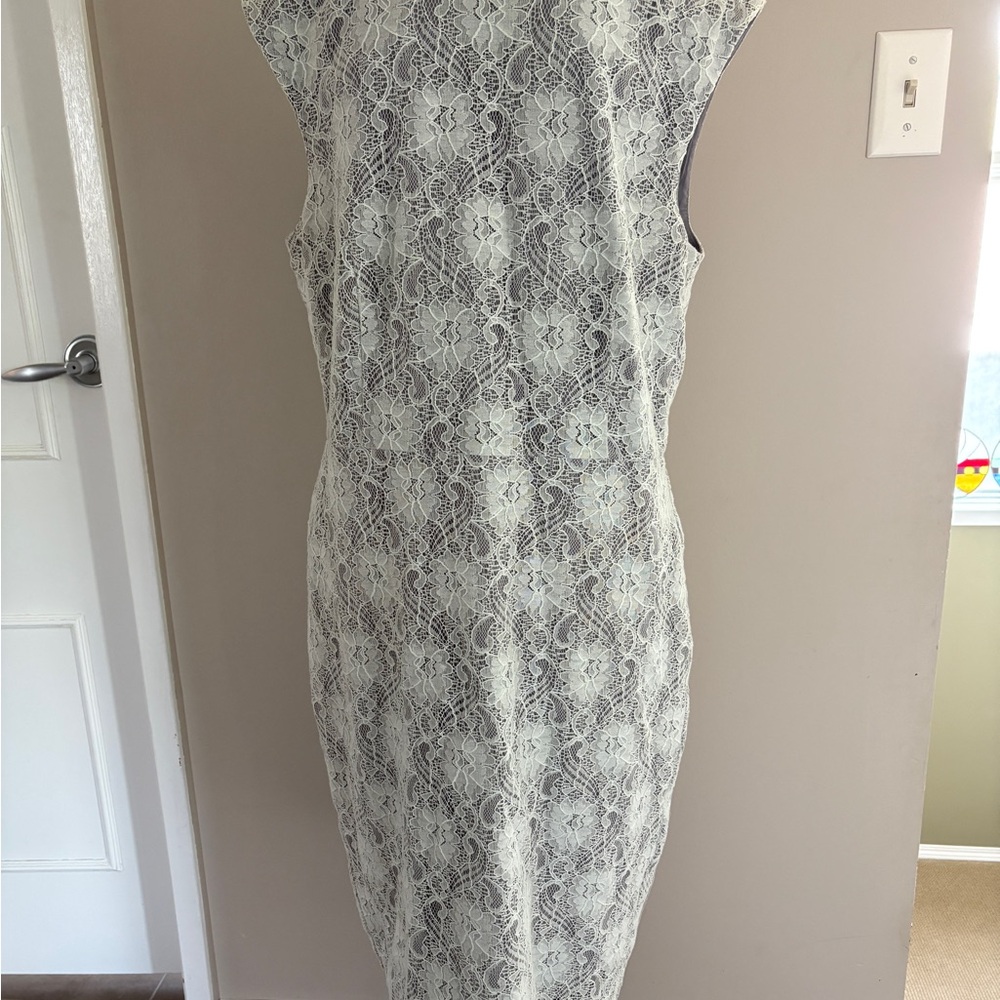 Banana Republic Cream Lace Overlay Dress